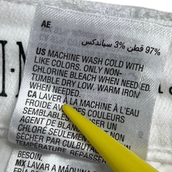 INC International Concepts Factory Distressed Raw Hem White Mini Skirt Size 6 - Picture 16 of 16